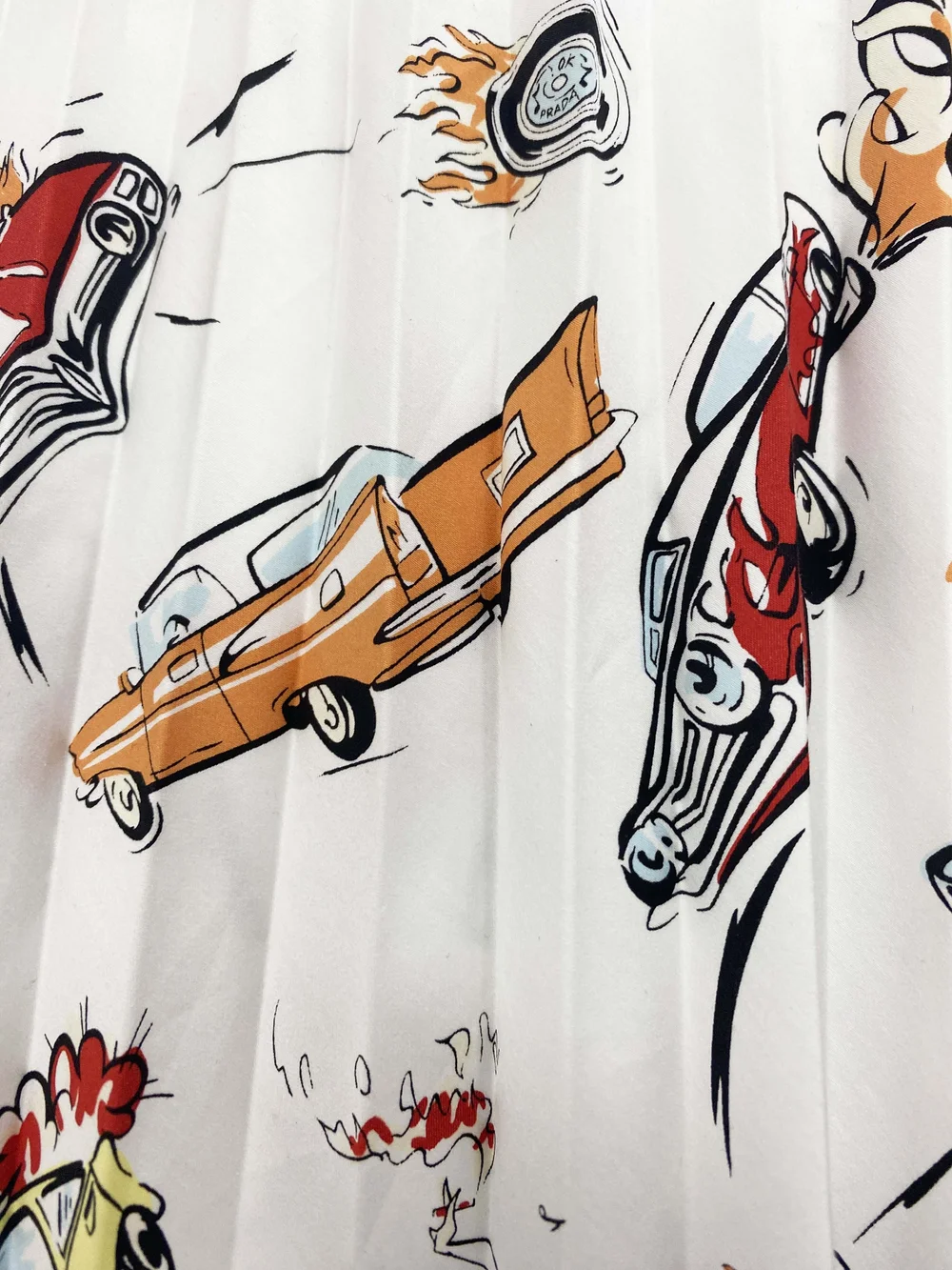 Prada S/S 2012 car print pleated skirt — JAMES VELORIA